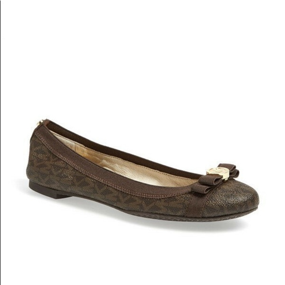 MICHAEL Michael Kors Dixie Logo Bow Ballet Flats